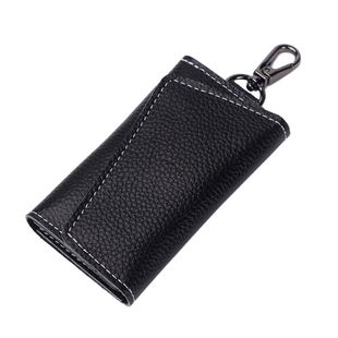 真皮简约腰挂钥匙包男士大容量带卡位牛皮多功能手工锁匙包女通用