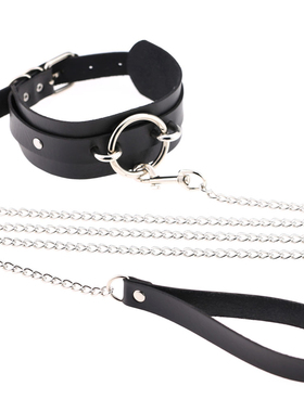 PU皮暗黑街拍牵引绳脖套萝莉项链