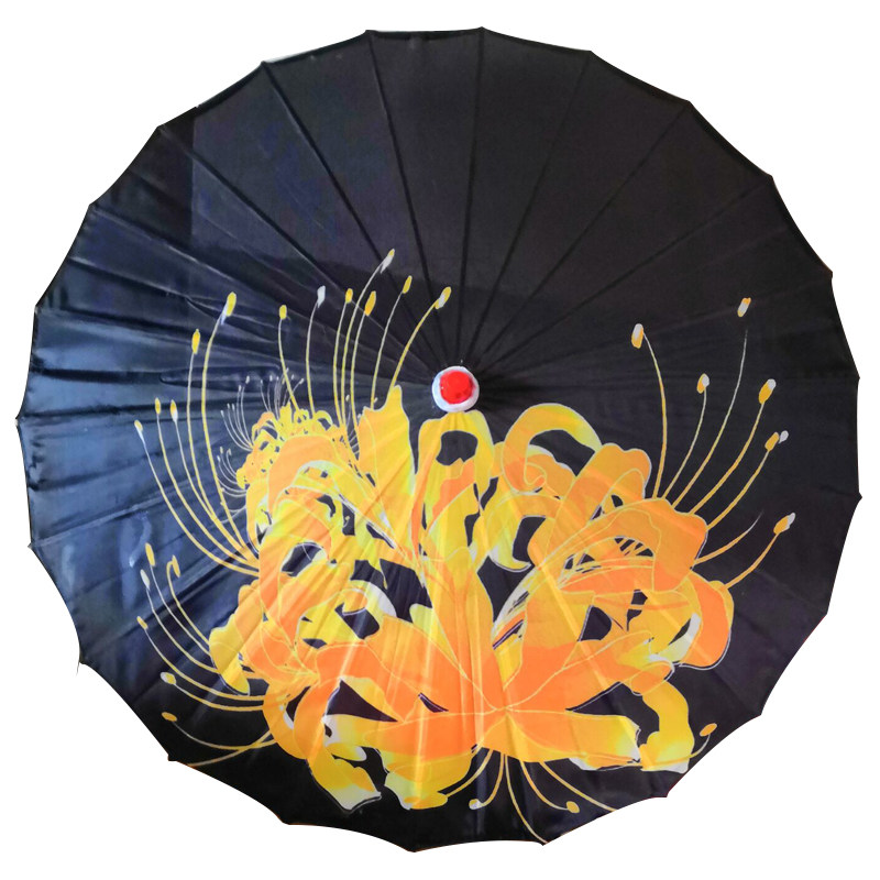 昌盛印花绸布伞古典中国风汉服女配饰丝带流苏伞古装仙女拍照道具