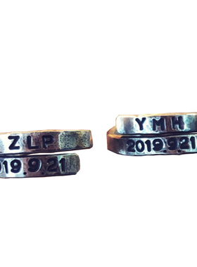 情侣对戒手工复古做旧纪念日