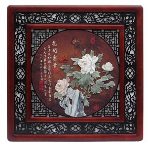 玉雕画挂件东阳木雕客厅书房背景墙壁装饰中式工艺品开业送礼牡丹