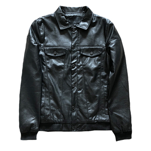 秋冬新款精神小伙加绒皮衣夹克男修身社会青年皮外套帅气上衣男装