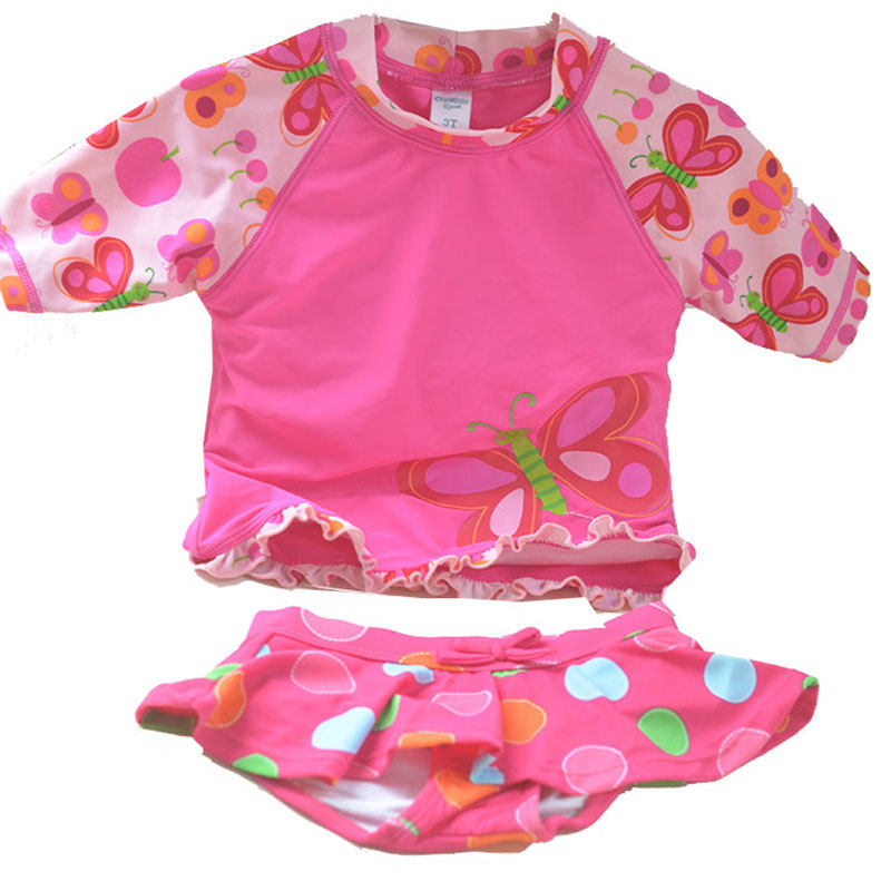 冲浪服裙式印花温泉幼儿游泳衣