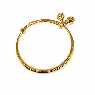 流沙金手镯儿童宝宝满月拍照生日铃铛手镯小孩婴儿手环男女