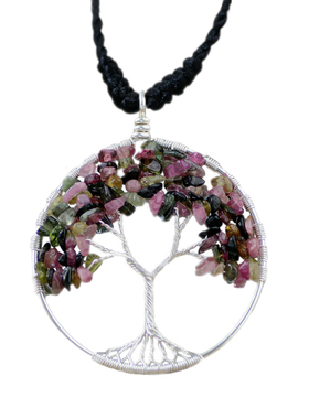 碧玺发财树长款生日礼物结婚吊坠