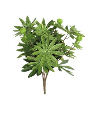 新款仿真鲁冰花叶带果叉大把束
