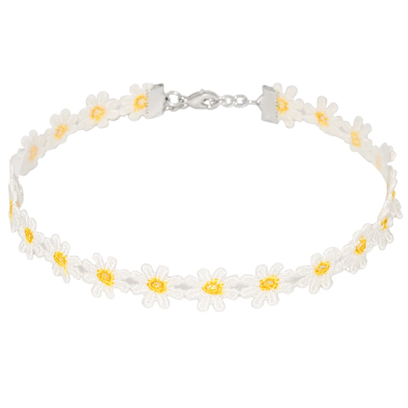 s925银雏菊花朵项圈女脖子饰品