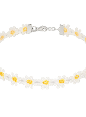 s925银雏菊花朵项圈女脖子饰品
