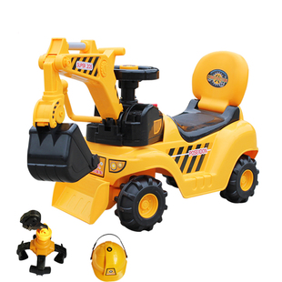 祺月儿童挖掘机吊挖机可坐可骑挖土机带音乐推土机工程车滑行车