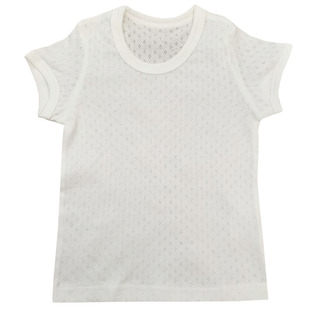 无荧光儿童纯白打底t恤男童纯色上衣女童白色网眼短袖家居服睡衣