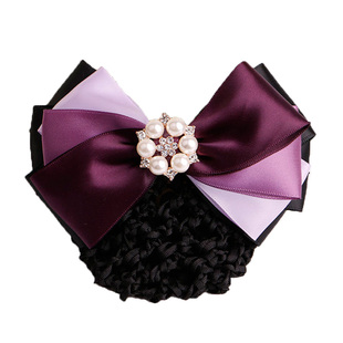 发饰成人造型头花缎带家居韩版上班族妈妈发夹头饰品扣夹职业网兜