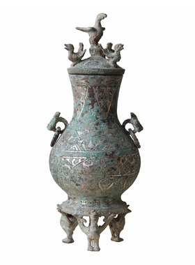 莲鹤方壶婚庆影视道具仿古青铜器