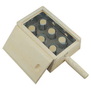 实木制艾灸盒六孔柱针6温灸盒器具草条绒腰背腹部用随身神器包邮