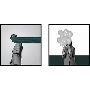 隐藏 现代简约艺术装饰画 极简风客厅商业办公室挂画创意壁画橙色