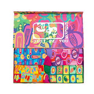 ALL IN SOCKS条条框框原创设计袜子4双礼盒不撞款男女春秋长筒袜