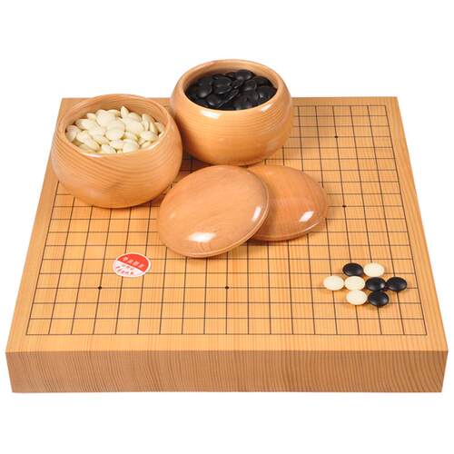 御雅新榧木独木围棋棋盘套装天地纹整木实木围棋盘专业比赛围棋盘