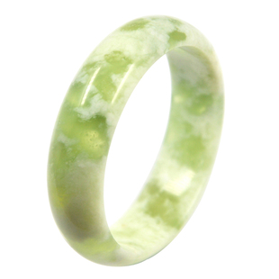 正品陕西西安姜花玉手镯蛇纹石玉蓝田玉女士手饰 真玉特惠热销