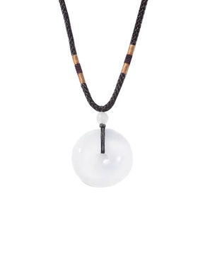 古觉冰种吊坠毛衣链平安扣玉髓