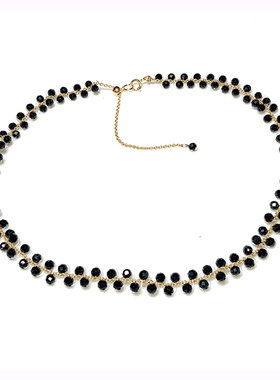 choker甲状腺疤痕尖晶石手工项链