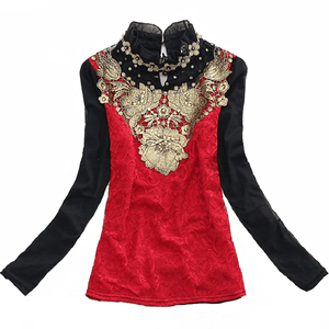 保暖内衣女加厚加绒冬季可外穿胖MM大码保暖上衣服长袖蕾丝打底衫