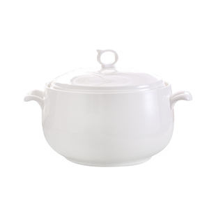 欧式家用双耳带盖陶瓷汤窝 手工描金大号容量饭汤碗汤盆 猪油罐坛