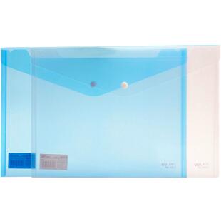 得力A4塑料文件袋透明档案袋 按扣拉链资料试卷袋 A5纽扣袋10个装 彩色A5公文袋拉边收纳袋 办公学生用多功能