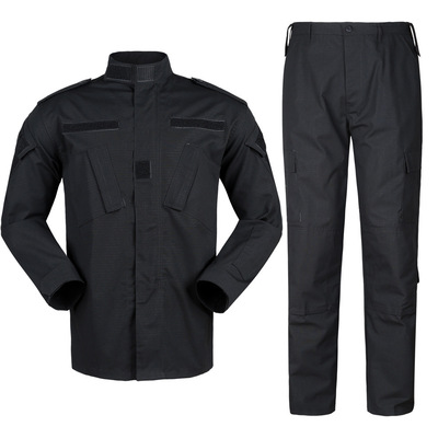 acu版型纯黑色作训物资战斗服