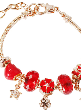 潘家风铂金微镶锆石皇冠琉璃珠