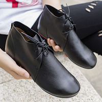 2026 New Spring and autumn flat shoes, soft leather retro single shoes, casual shoes, soft soles for pregnant women, versatile small leather shoes, women's shoes thumbnail 3