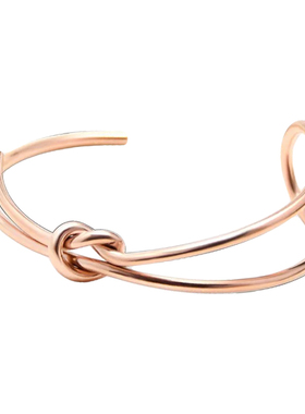 欧美风18k金钛钢打结情侣手环