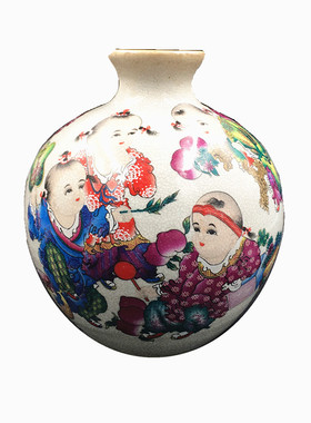 手绘陶瓷插花瓶样板间客厅储物罐