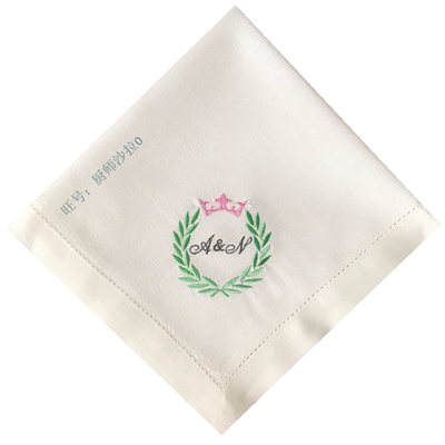 婚礼餐巾刺绣定制西餐布置