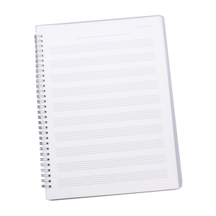 A4透明PP线圈宽距五线谱本钢琴乐谱本音乐笔记本六线谱本四线谱本