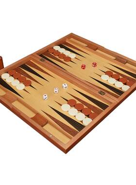 御圣西洋双陆棋木制经典百家乐套装木质棋盘套装多尺寸backgammon
