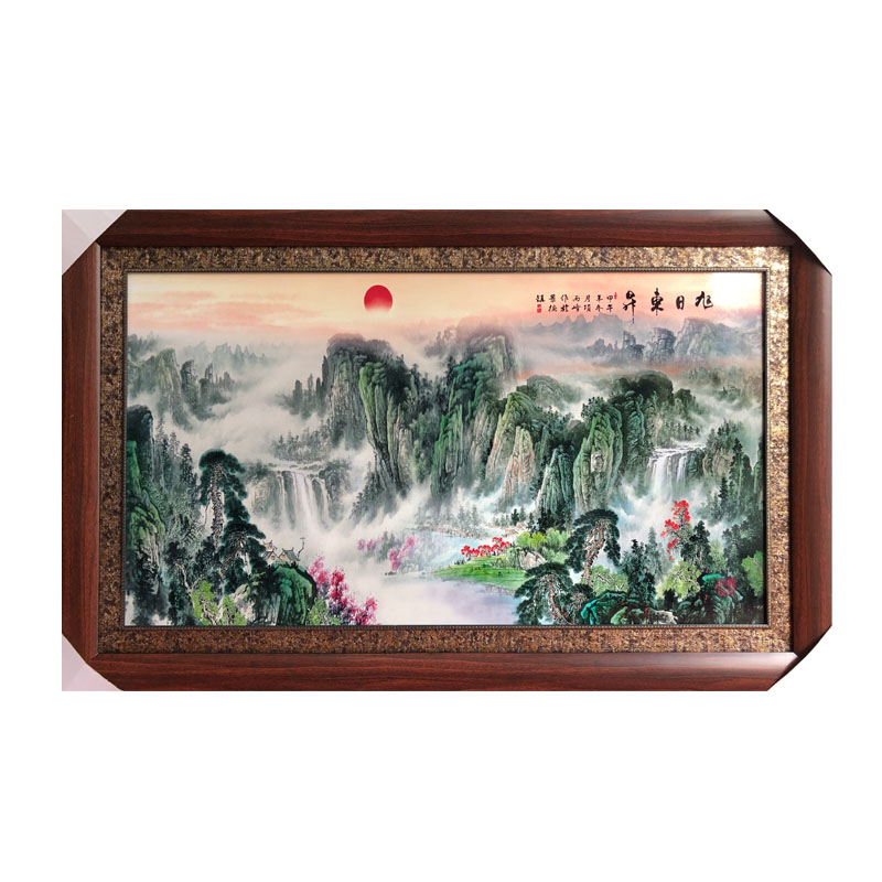 景德镇手绘中式风现代有框瓷板画