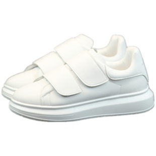 小白鞋内增高男鞋2020夏季透气魔术贴厚底松糕白色运动休闲鞋板鞋