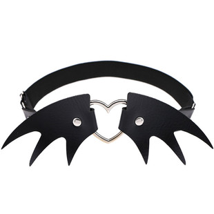 黑暗洛丽塔Lolita万圣节圣诞节腿饰天使翅膀pu皮吊袜带腿环弹力女