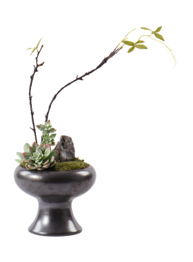 室内新中式风仿真盆景餐厅装饰品