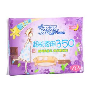 满十包包邮正品 柔柔卫生巾 瞬吸蓝芯超长夜用350cm 超长夜用