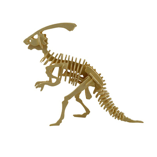 木质手工动物恐龙模型儿童益智拼装玩具霸王龙3D立体拼图上色绘图