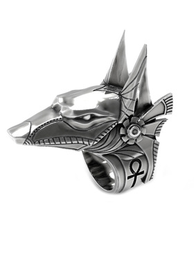 手午原创｜埃及死神阿努比斯胡狼戒指925银暗黑安卡