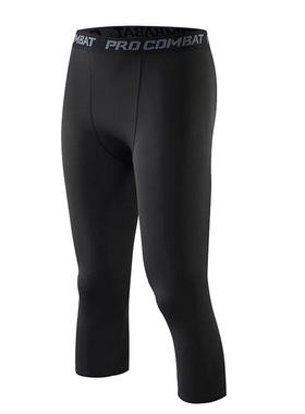 篮球七分裤詹姆斯白色紧身护膝