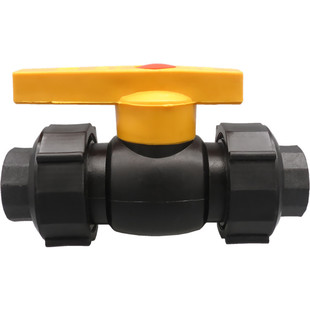 PE双活接球阀20钢芯25黑色32家用40自来水管50热熔阀门63活结开关