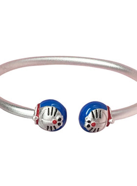 纯银猫咪蓝色甜美风饰品礼物手环