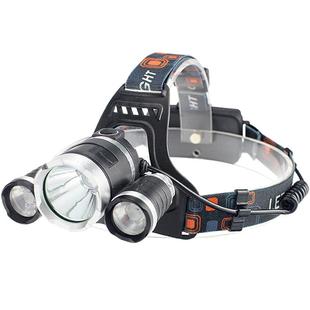 LED五头灯强光充电式感应夜钓鱼灯远射手电筒超亮头戴式多功能