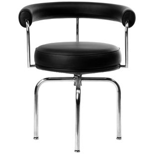 le corbusier lc7大师经典真皮扶手餐椅旋转休闲椅办公椅书桌椅