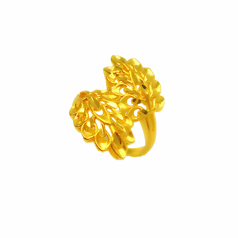 时尚仿黄金饰品久不掉色 镀越南沙金戒指女 结婚大花欧币戒指活口