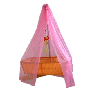 幼婴儿蚊帐可爱儿童床方顶潮汕电动摇篮蚊帐加密宝宝圆顶吊篮蚊帐