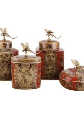 欧式新古典风陶瓷储物罐软装饰品