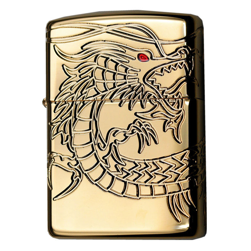 ZIPPO芝宝纯铜镀金色盔甲机